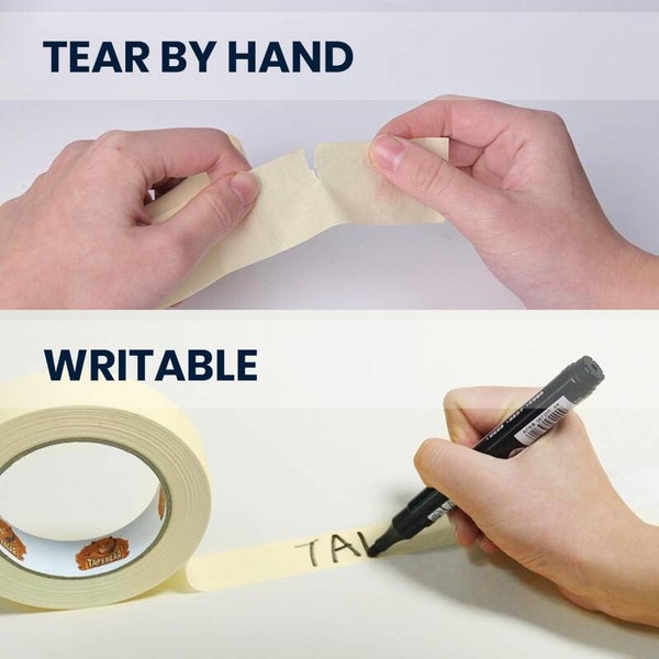 TAPEBEAR Kreppband Beige 36mm x 55m Universal-Abklebeband