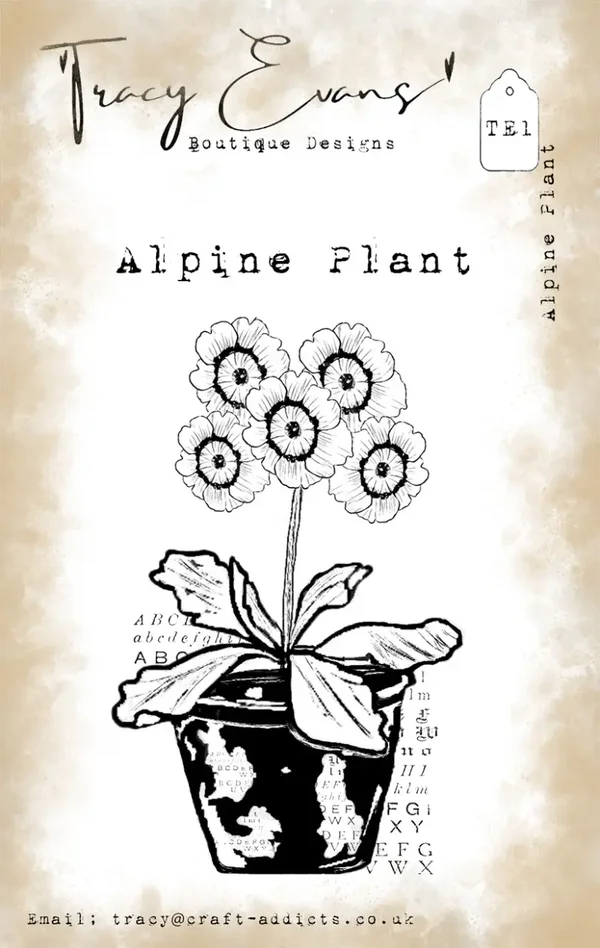 Tracy Evans Boutique Designs  TE001 – Alpenpflanze (A7-Briefmarke)Clear Stamp