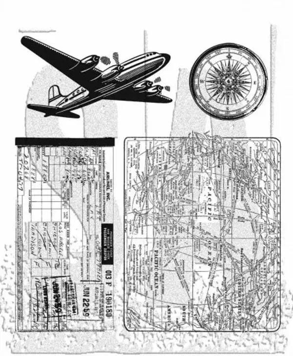 Stampers Anonymous Air Travel Tim Holtz Haftstempel (CMS102)