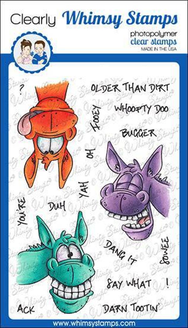 Whimsy Stamps Wonky Donkey Clear Stamps DP1053, Esel