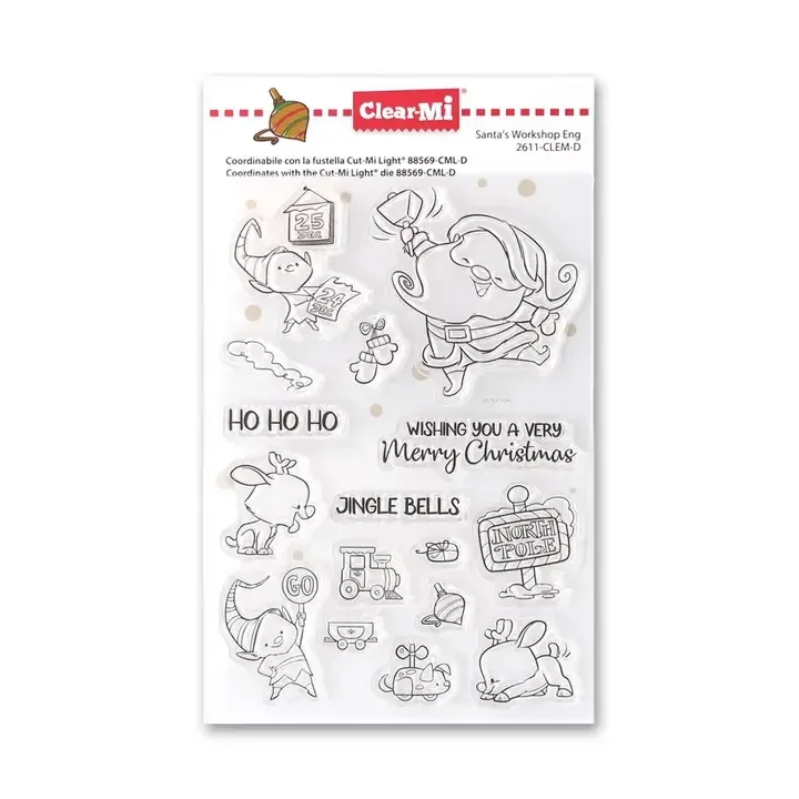 Impronte D'Autore, ClearMi Santa's Workshop Eng Transparent Polymer Stamps