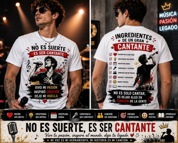 Camiseta Cantante - No es Suerte