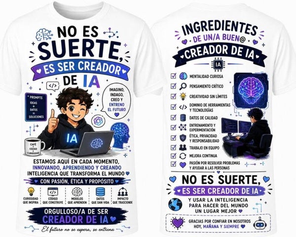 Camiseta Creador IA - No es Suerte