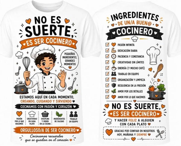 Camiseta Cocinero - No es Suerte