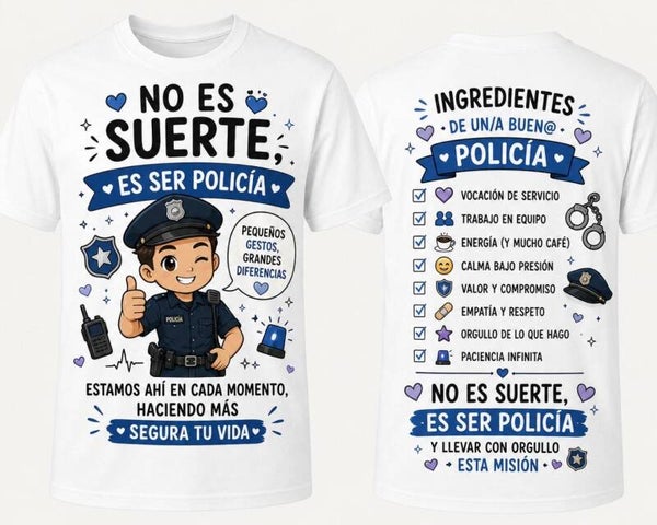Camiseta Policia - No es Suerte