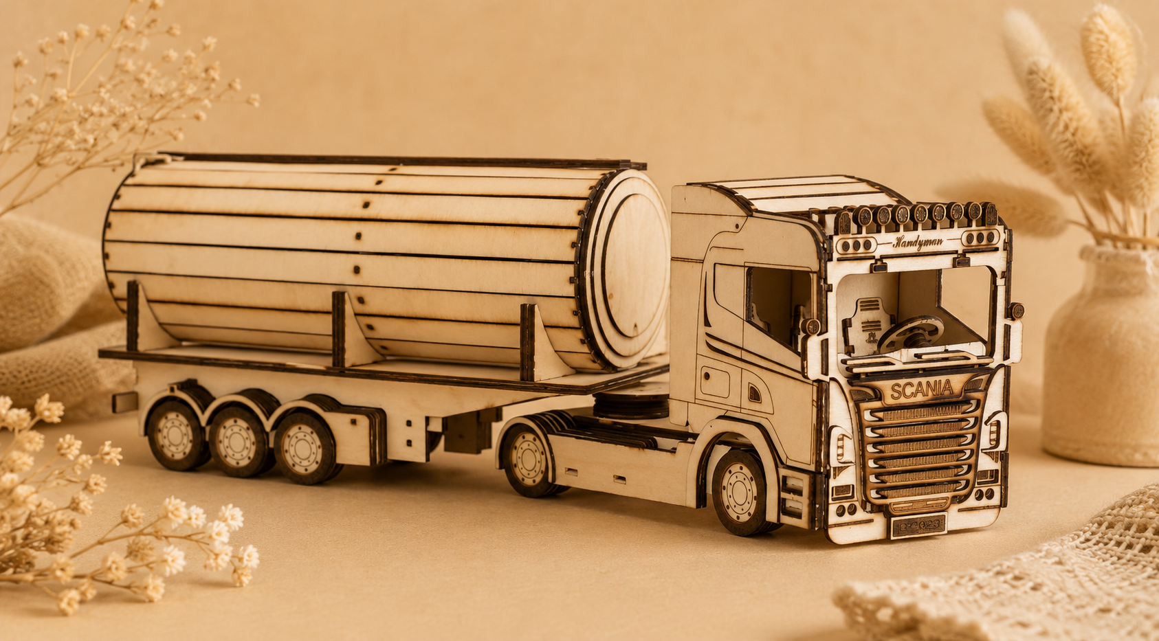 🚛 Camion citerne  en bois personnalisé – Cadeau chauffeur routier 🚛