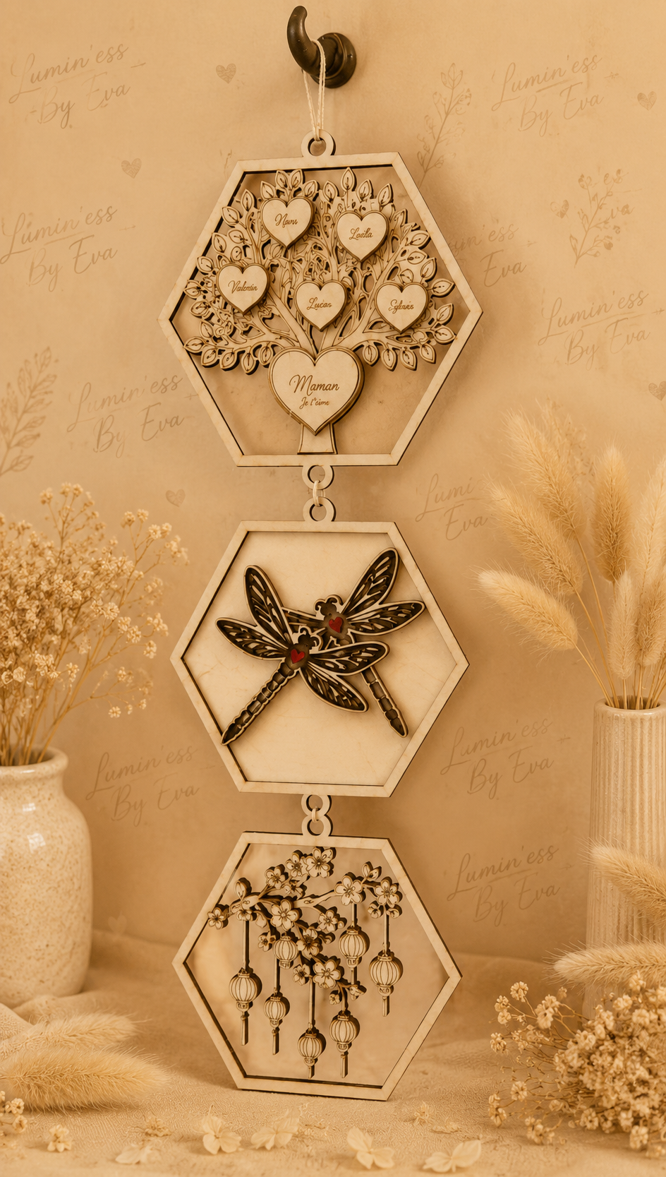 ✨ Décoration murale hexagonale personnalisée ✨