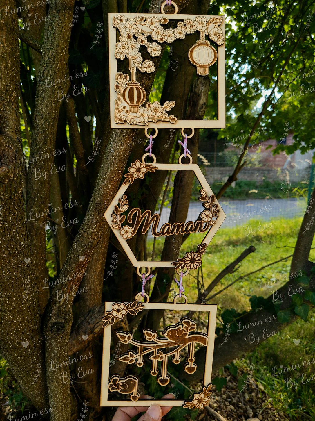 🌼 Suspension décorative Personnalisée en bois 🌼