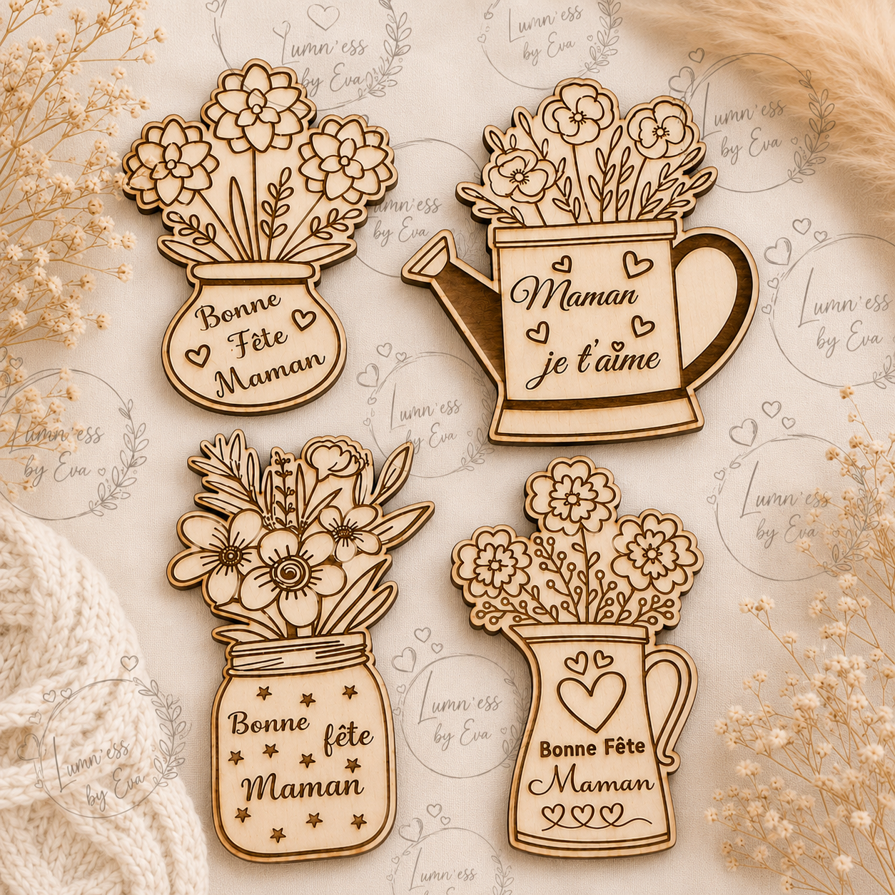 🌸 Plaque décorative en bois – Cadeau plein de tendresse