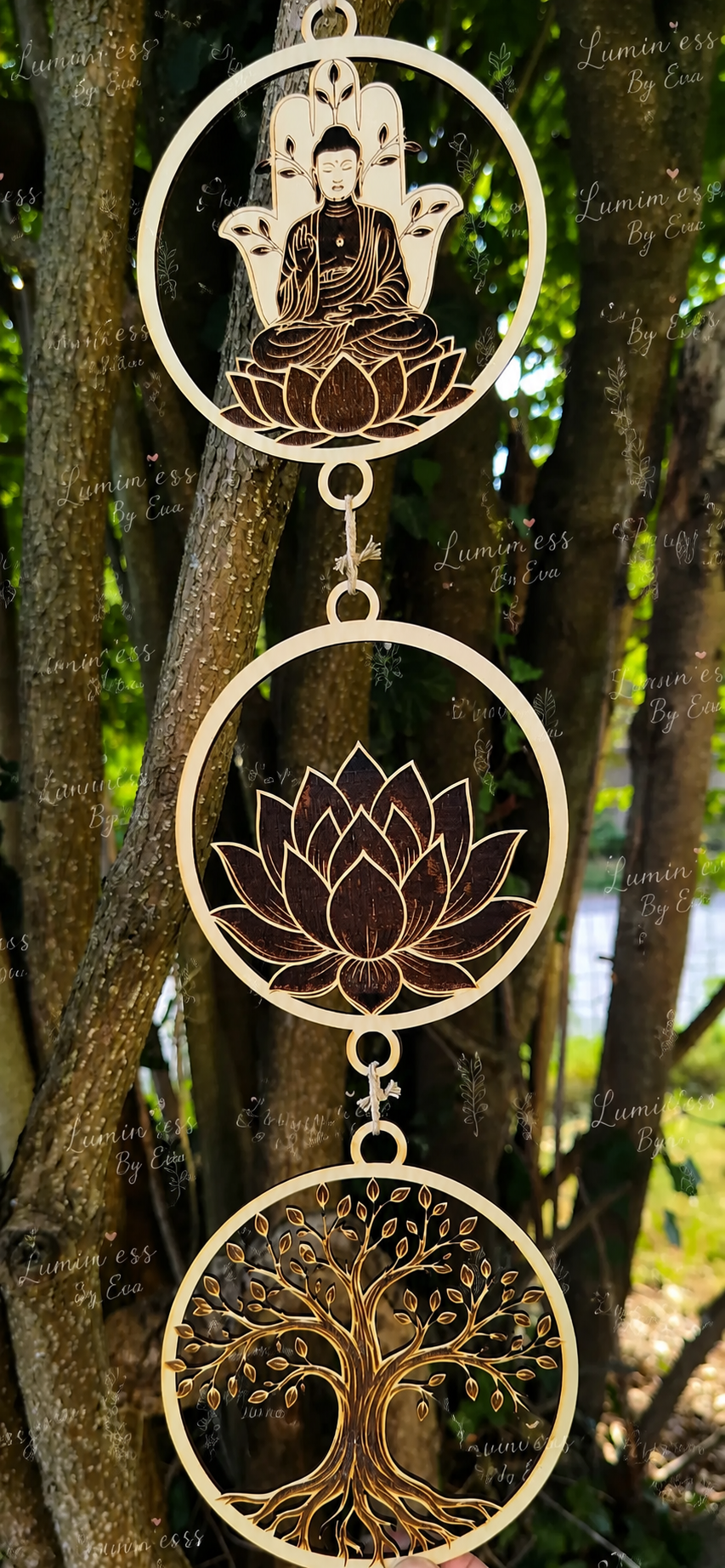 🌳 Suspension décorative Arbre de Vie & Bien-être en bois 🌳