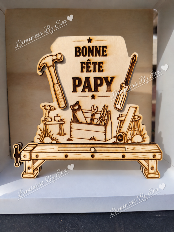 ✨ Trophée décoratif « Bonne fête Papy » ✨