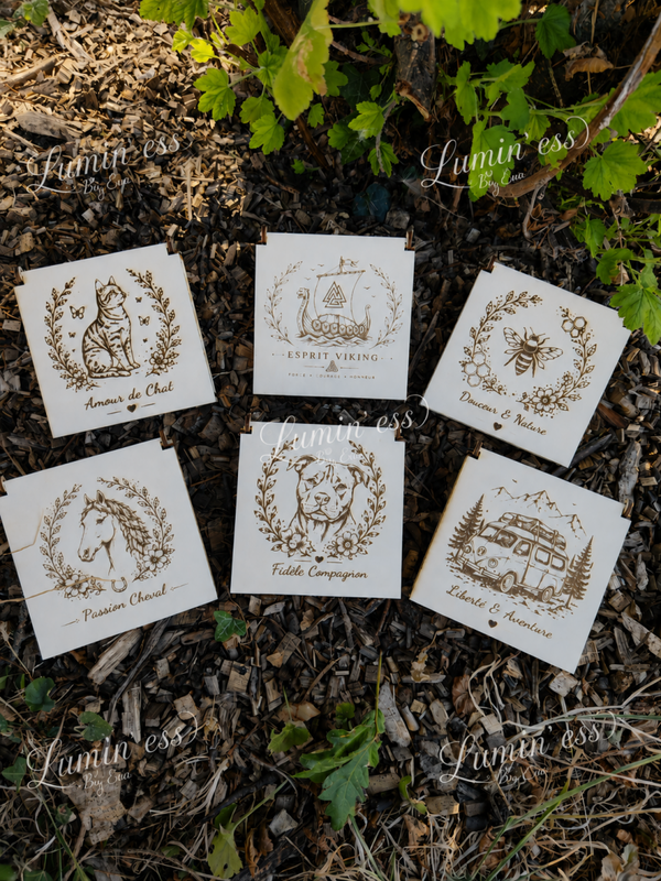 🌿 Coffret de dessous de verre en bois  🌿
