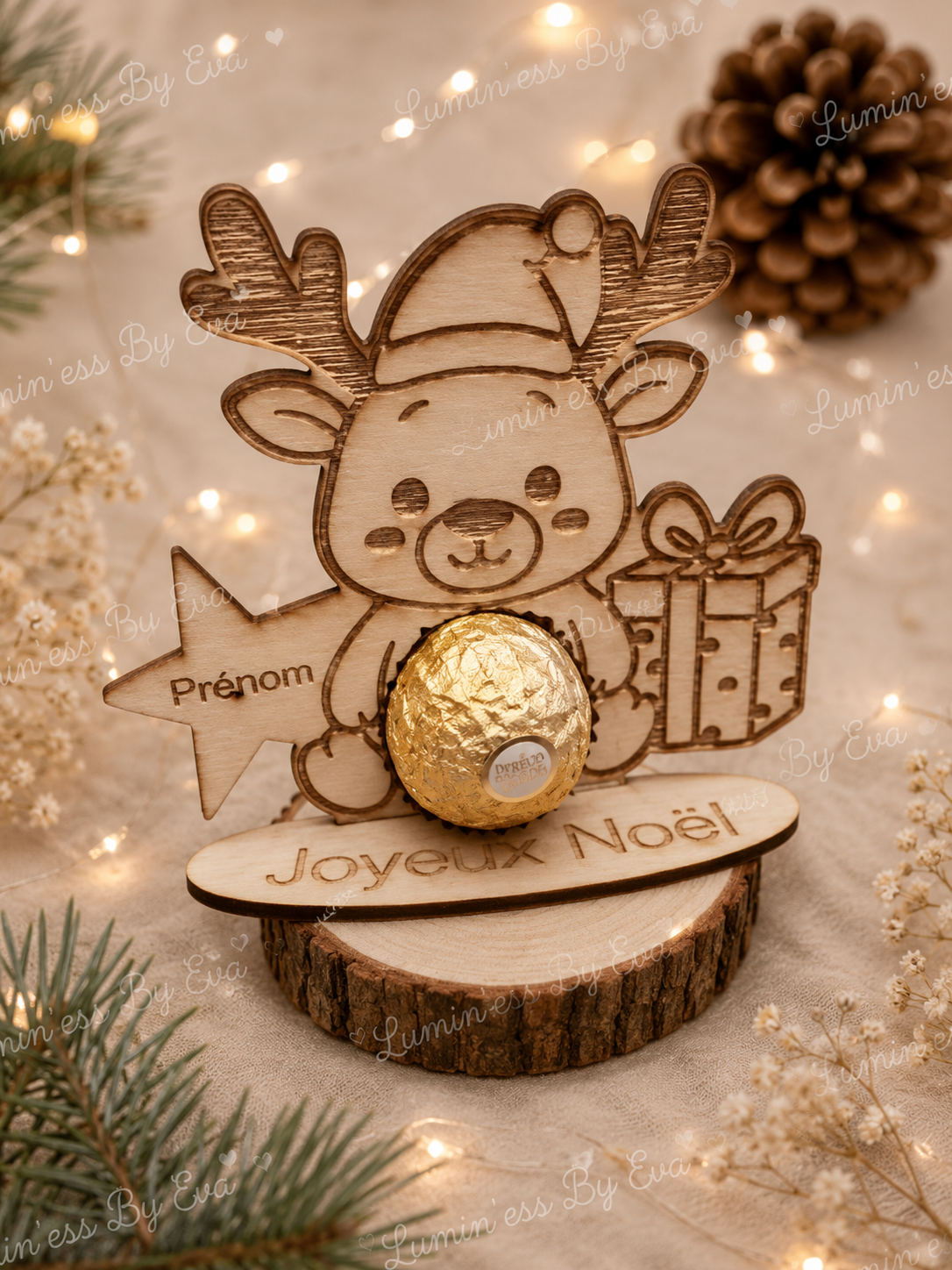 🍫 Marque-place de Noël personnalisé avec porte-chocolat 🍫