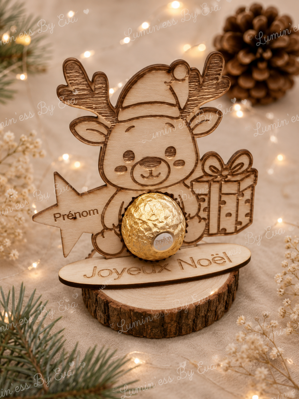 🍫 Marque-place de Noël personnalisé avec porte-chocolat 🍫