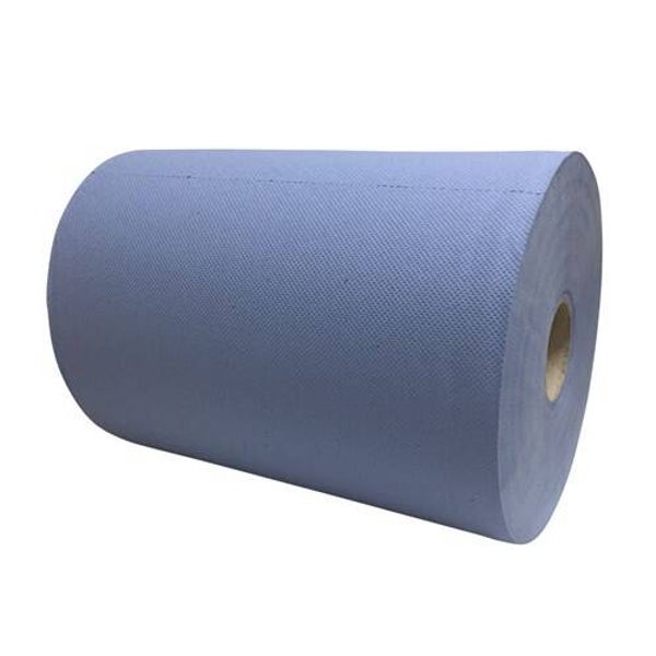 10.01.0024 / Industrieel papier cellulose 3-lgs 190mx37cm blauw 2rol