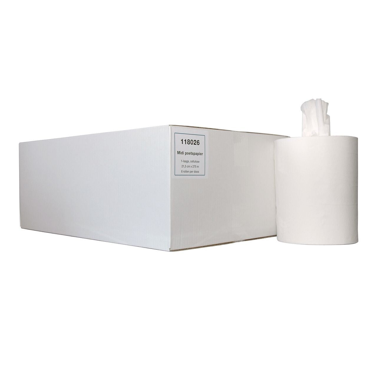 Midi poetspapier, cellulose, zonder koker - 1 laags Artikelnummer: 118026