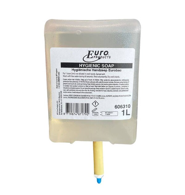 Euro Soap Bag-In-Box, hygiënische hand soap, Eurobac - 1 Ltr Artikelnummer: 606310