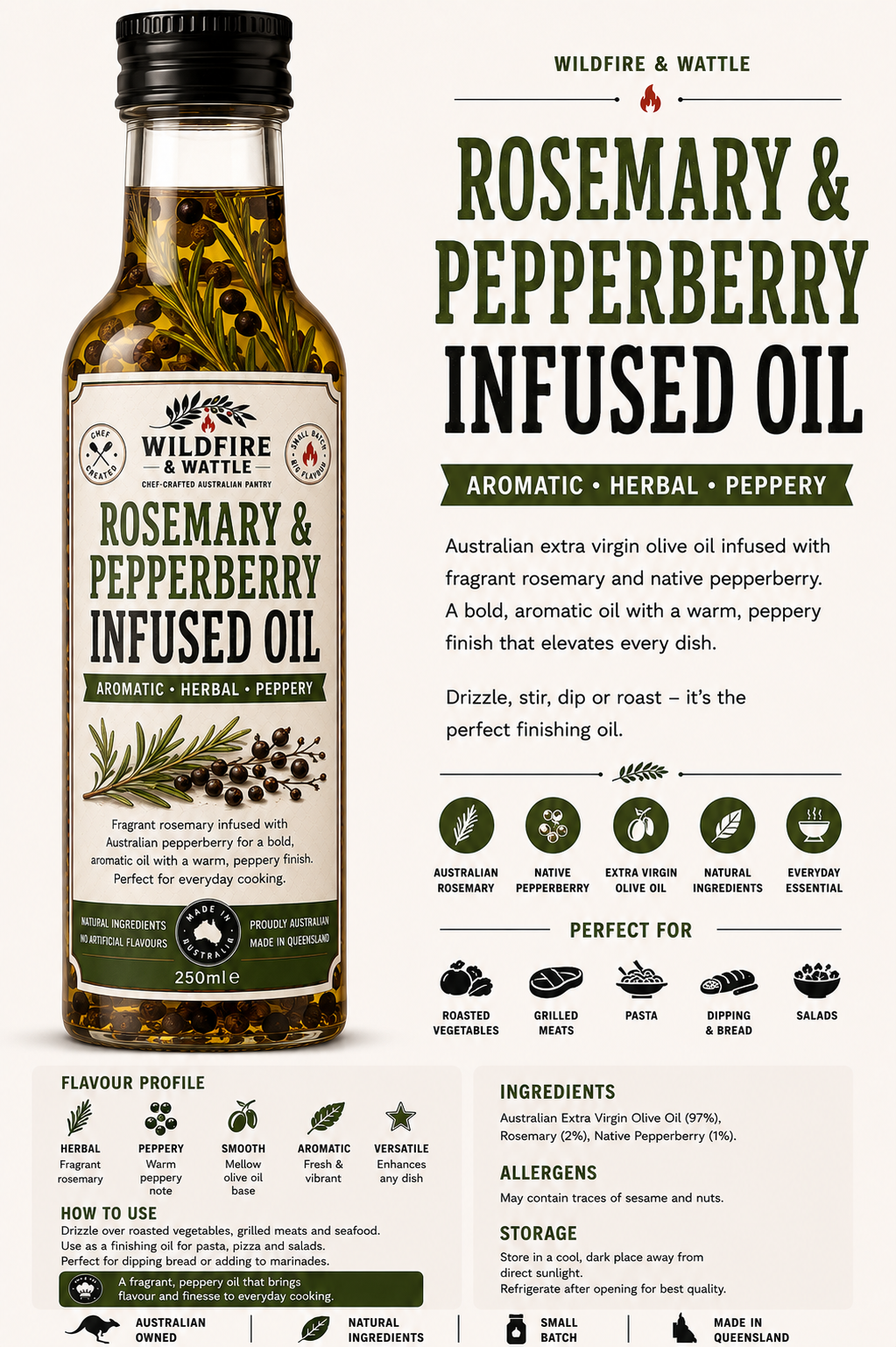 Rosemary & Pepperberry Infused Oil