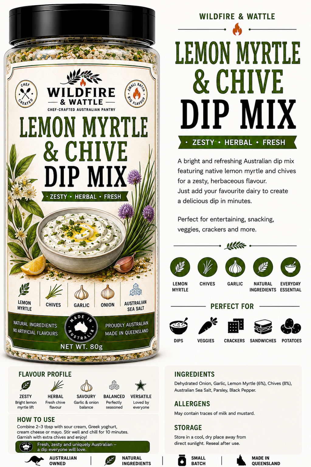 Lemon Myrtle & Chive Dip Mix