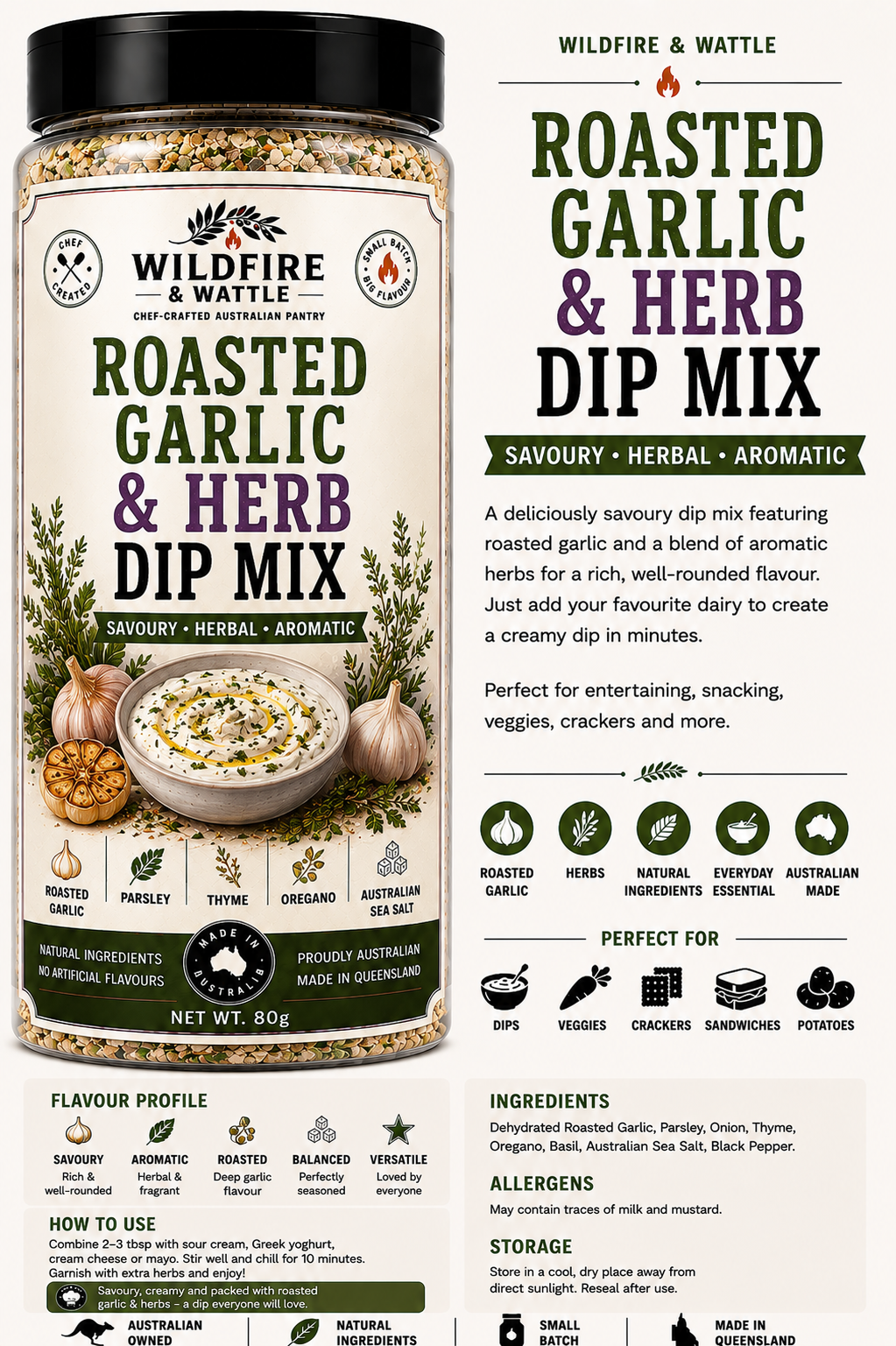 Roasted Garlic & Herb Dip Mix