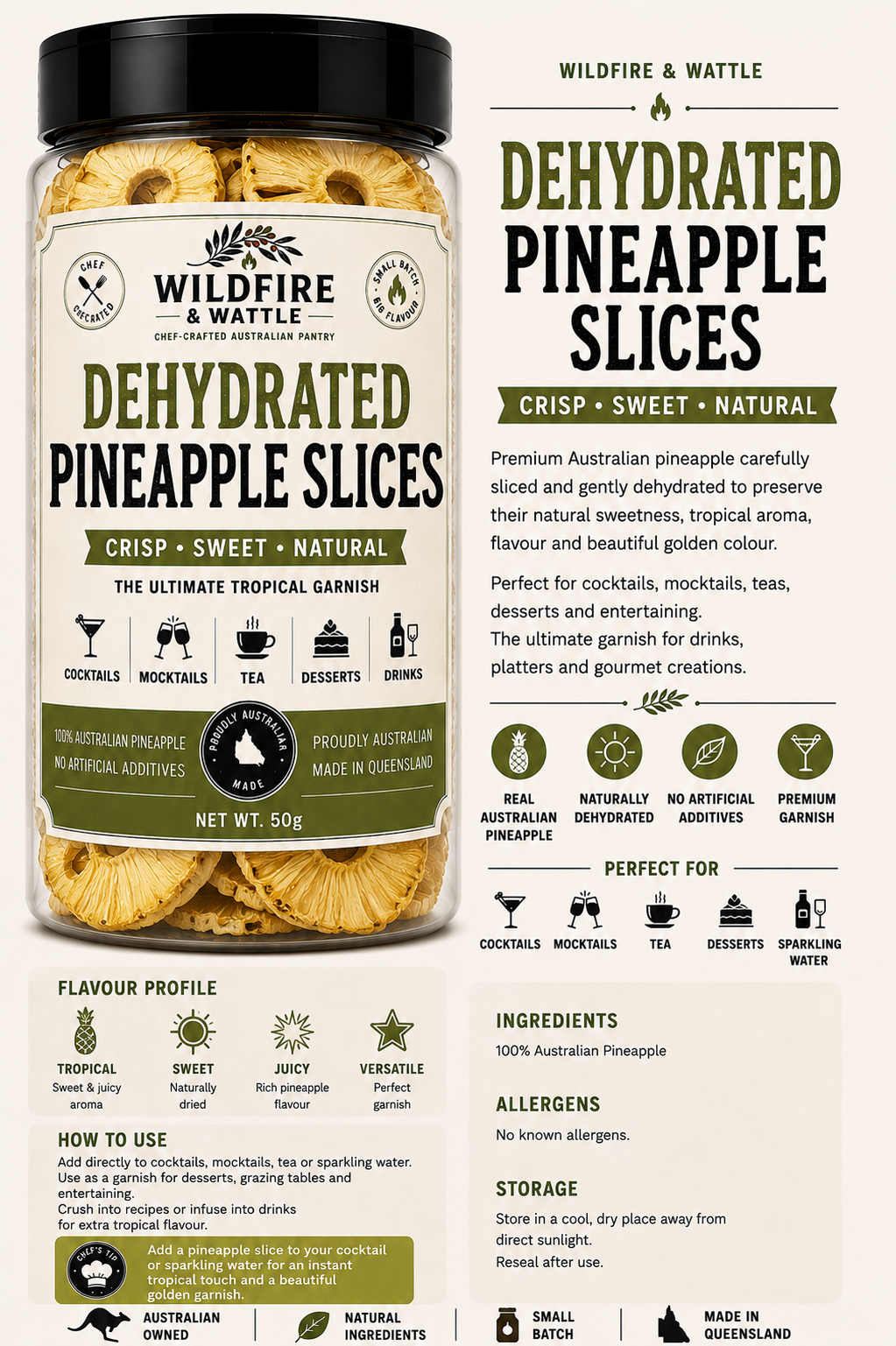 Dehydrated Pineapple Wheels