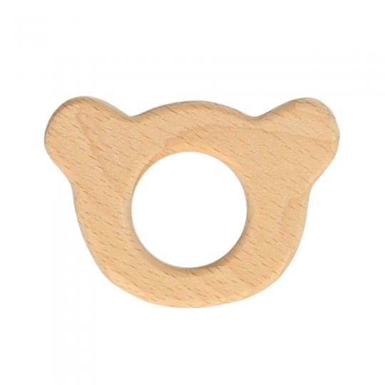 Houten bijtring beer