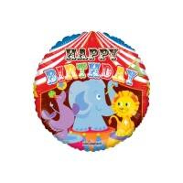 Rf 954 Globo redondo de Circo infantil Feliz cumple de 46 cm