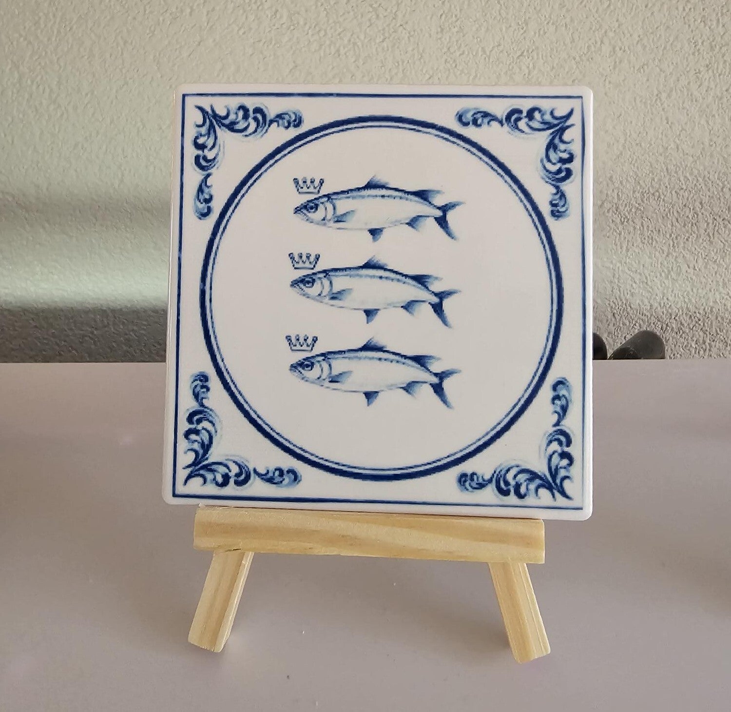 Tegel wapen van Scheveningen wit