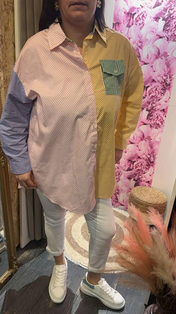 Chemise à rayure Belle Taille Multicolore