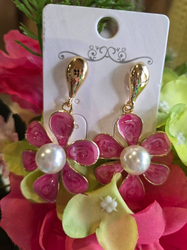 Boucle d'oreille fleur 🌸 pendante