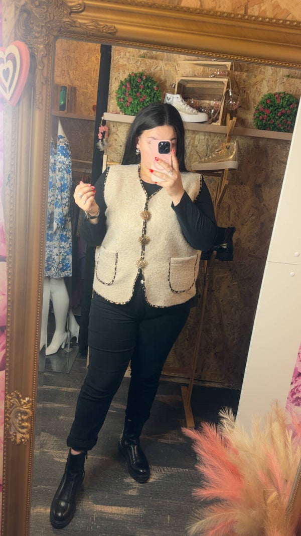 Gilet sans manche léopard