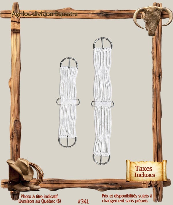 #0341 Sangle western en corde tressée blanche