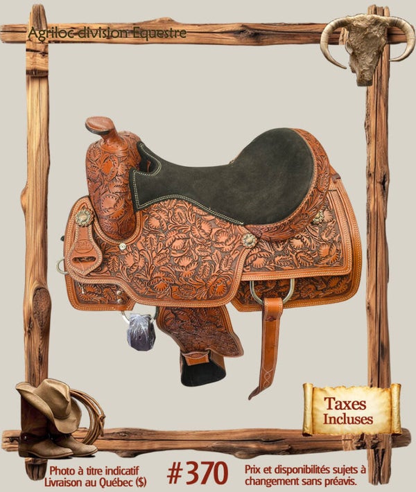 #370 Selle western en cuir Trail 16''  - Selle seulement