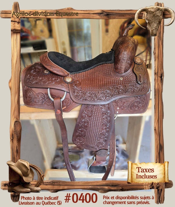 #400 Selle western en cuir Trail 16 pouces