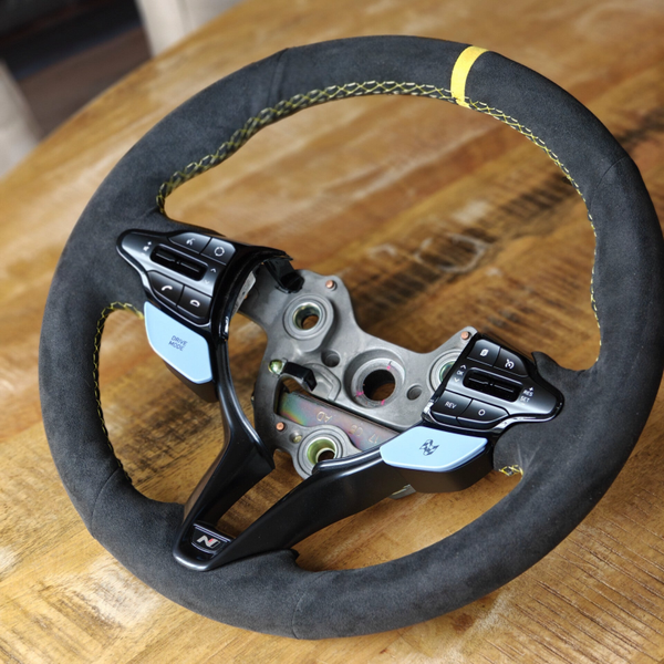 Custom Alcantara steering wheel cover