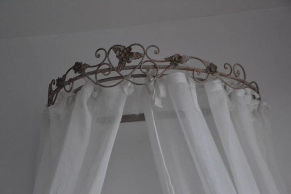 Bed Hemel / Bedkroon / Gordijnroede Brocante 'Halfrond'