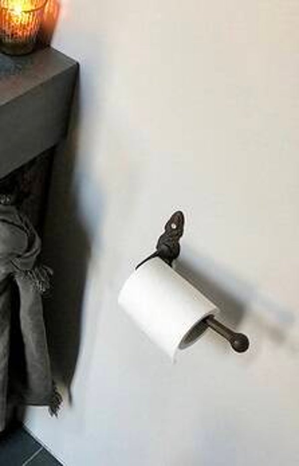 WC/-Toilet Rolhouder Landelijk gietijzer - Haak - Bruin
