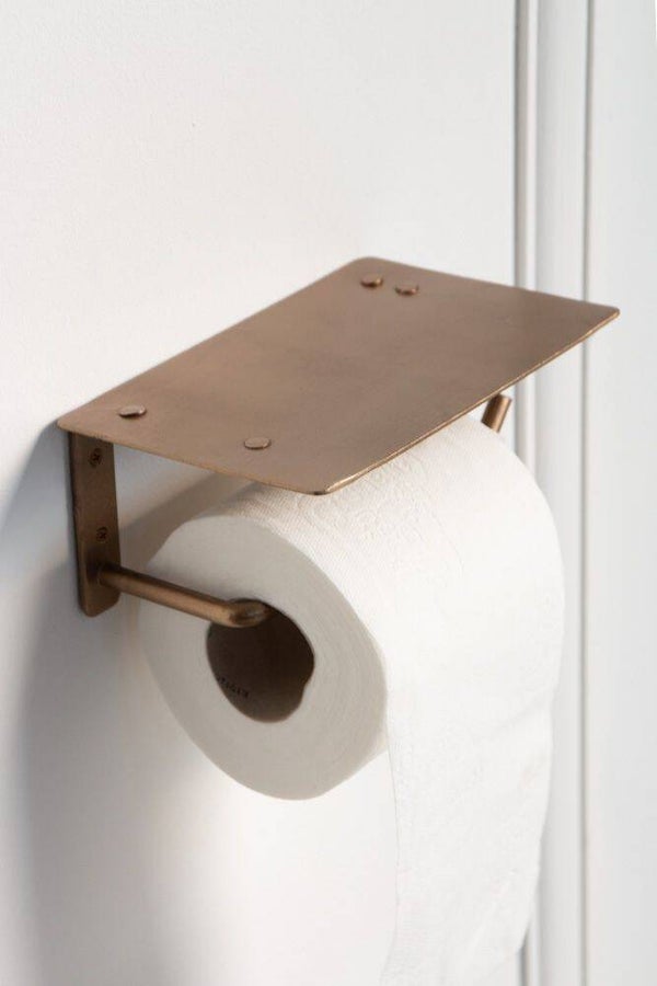Toiletrolhouder - Plankje Industrieel - Messing