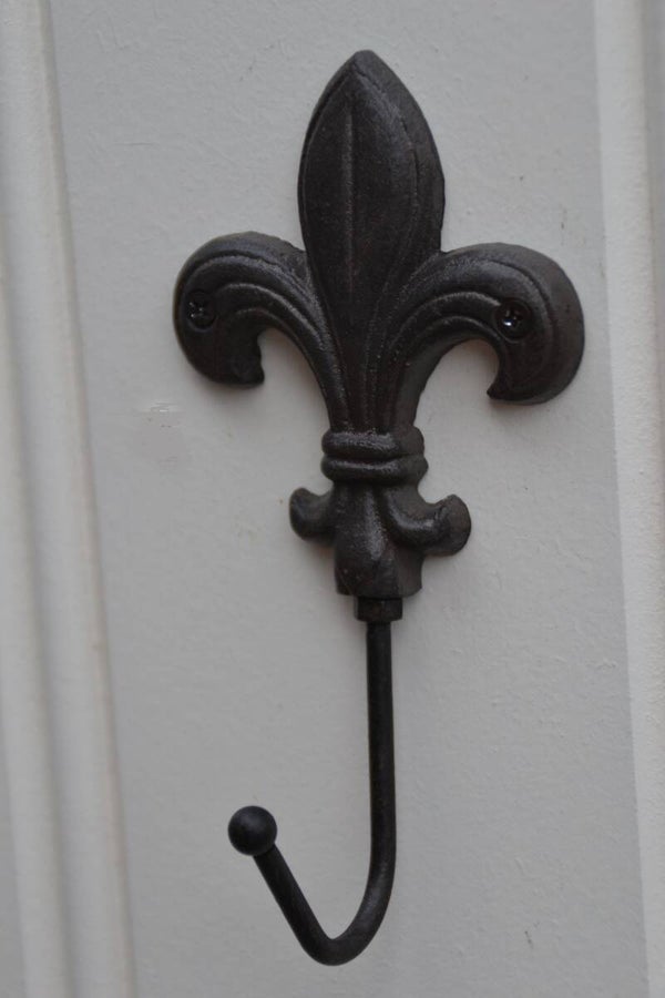 Wandhaak - Franse Lelie - zwart