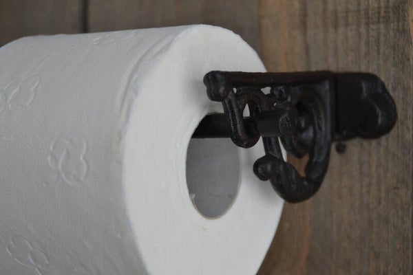 WC Rolhouder - Gietijzer Krul Zwart - Toiletrolhouder Landelijk