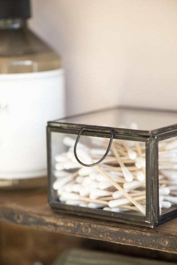 Glazen Box - Cover - antiek messing look