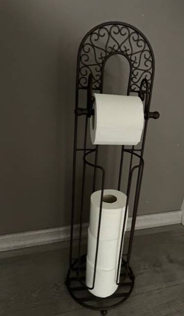 Staand Wc-Rolhouder + Reserve 'Bruin'