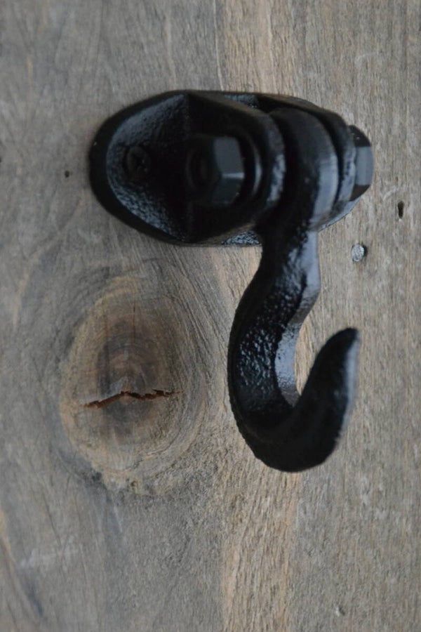 Haak Katrol Wand-Plafond ~gietijzer zwart~