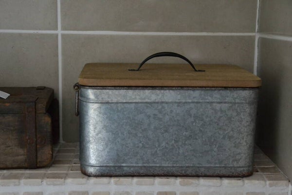 Opbergblik - zink / hout - Landelijk