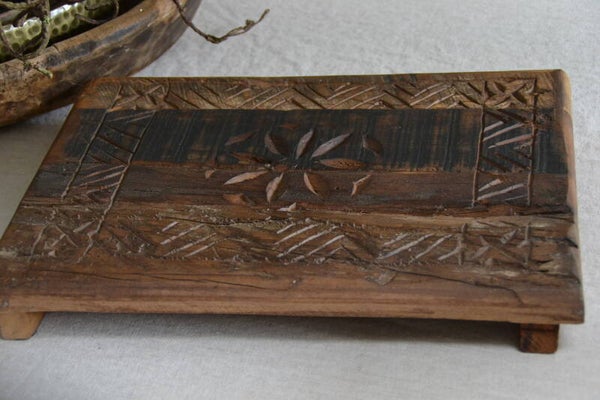 Bajot plank dienblad - oud houten Authentiek Bajot tafeltje