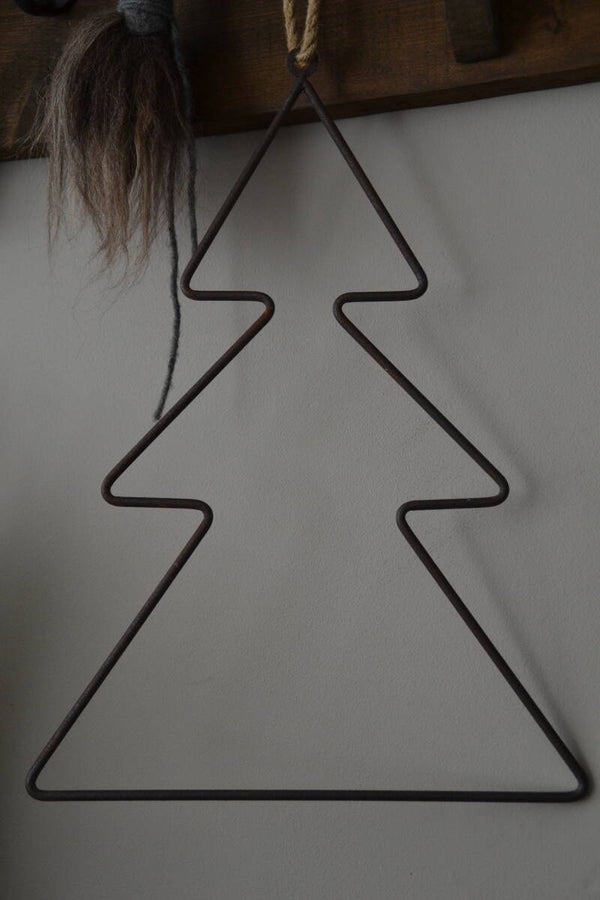 Roestige open Kerstboom Sober - ijzer draad -