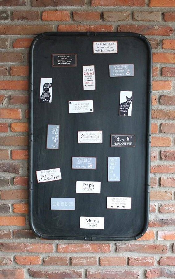 Magneet-Krijtbord - Groot Industrieel - lichtjes beschadigd