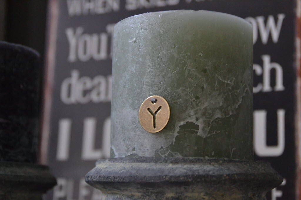 Stompkaars Rustic - Zwart - oud Roos - Sag Green- dia 10 cm