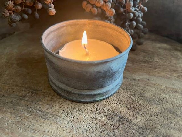 Waxinelichthouder / Potje - Zink -