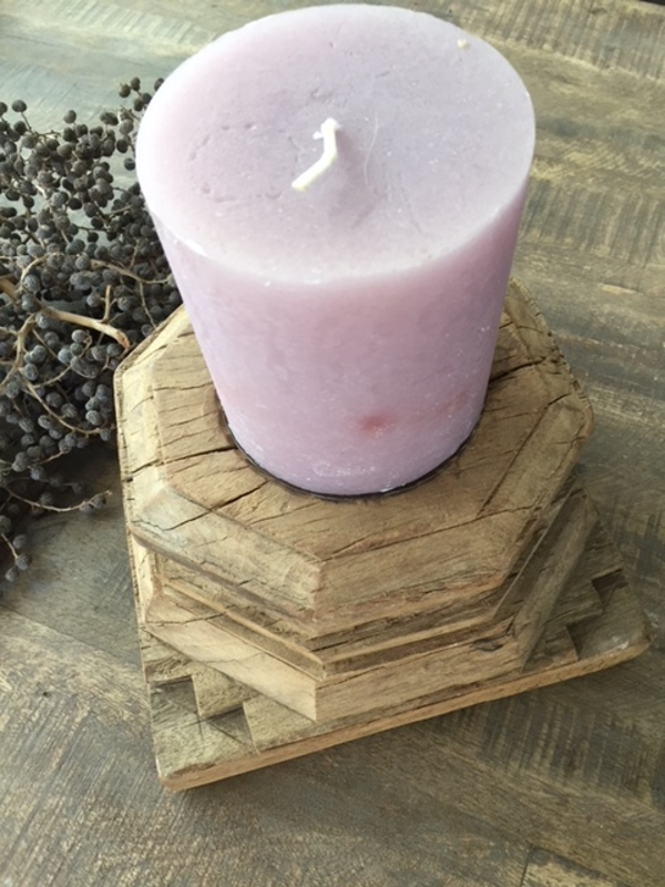 Kandelaar oud hout -Robuuste Poer-